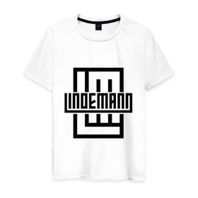 Мужская футболка хлопок с принтом LINDEMANN в Кировске, 100% хлопок | прямой крой, круглый вырез горловины, длина до линии бедер, слегка спущенное плечо. | f and m. | lindemann | lindemann auf | lindemann steh | skills in | steh auf | steh auf lindemann | линдеманн | тилль линдеманн