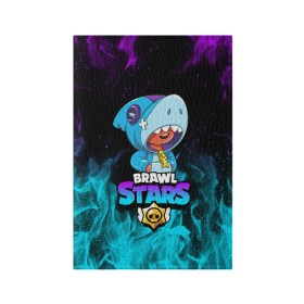 Обложка для паспорта матовая кожа с принтом BRAWL STARS LEON SHARK в Кировске, натуральная матовая кожа | размер 19,3 х 13,7 см; прозрачные пластиковые крепления | Тематика изображения на принте: brawl stars | bull | colt | crow | leon | leon shark | shark | stars | акула | берли | ворон | динамайк | кольт | леон | леон акула | нита | спайк | шелли | эль примо