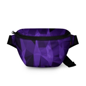 Поясная сумка 3D с принтом Фиолетовая абстракция в Кировске, 100% полиэстер | плотная ткань, ремень с регулируемой длиной, внутри несколько карманов для мелочей, основное отделение и карман с обратной стороны сумки застегиваются на молнию | 