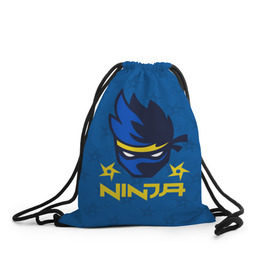 Рюкзак-мешок 3D с принтом FORTNITE NINJA в Кировске, 100% полиэстер | плотность ткани — 200 г/м2, размер — 35 х 45 см; лямки — толстые шнурки, застежка на шнуровке, без карманов и подкладки | fnchap2 | fortnite | fortnite 2 | fortnite x | marshmello | ninja | ninja hyper streamer | ninja streamer | streamer | tyler blevins | маршмелло | ниндзя | фортнайт | фортнайт 2 | фортнайт глава 2