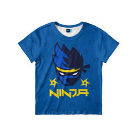 Детская футболка 3D с принтом FORTNITE NINJA в Кировске, 100% гипоаллергенный полиэфир | прямой крой, круглый вырез горловины, длина до линии бедер, чуть спущенное плечо, ткань немного тянется | fnchap2 | fortnite | fortnite 2 | fortnite x | marshmello | ninja | ninja hyper streamer | ninja streamer | streamer | tyler blevins | маршмелло | ниндзя | фортнайт | фортнайт 2 | фортнайт глава 2
