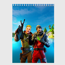 Скетчбук с принтом Fortnite Boys Water в Кировске, 100% бумага
 | 48 листов, плотность листов — 100 г/м2, плотность картонной обложки — 250 г/м2. Листы скреплены сверху удобной пружинной спиралью | battleroyale | fortnite | fortnitebattleroyale | fortnitebr | fortnites | season 2 | королевская битва | фортнайт