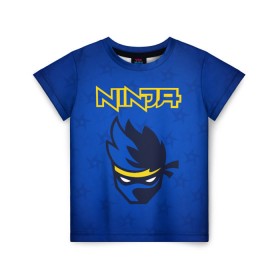 Детская футболка 3D с принтом FORTNITE NINJA в Кировске, 100% гипоаллергенный полиэфир | прямой крой, круглый вырез горловины, длина до линии бедер, чуть спущенное плечо, ткань немного тянется | fnchap2 | fortnite | fortnite 2 | fortnite x | marshmello | ninja | ninja hyper streamer | ninja streamer | streamer | tyler blevins | маршмелло | ниндзя | фортнайт | фортнайт 2 | фортнайт глава 2