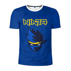 Мужская футболка 3D спортивная с принтом FORTNITE NINJA в Кировске, 100% полиэстер с улучшенными характеристиками | приталенный силуэт, круглая горловина, широкие плечи, сужается к линии бедра | fnchap2 | fortnite | fortnite 2 | fortnite x | marshmello | ninja | ninja hyper streamer | ninja streamer | streamer | tyler blevins | маршмелло | ниндзя | фортнайт | фортнайт 2 | фортнайт глава 2