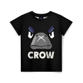 Детская футболка 3D с принтом Brawl Stars CROW в Кировске, 100% гипоаллергенный полиэфир | прямой крой, круглый вырез горловины, длина до линии бедер, чуть спущенное плечо, ткань немного тянется | brawl | brawl stars | crow | leon | stars | бравл | бравл старс | браво старс | ворон | ворона | игра | компьютерная | кров | леон | онлайн | старс