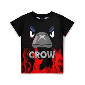 Детская футболка 3D с принтом Brawl Stars CROW в Кировске, 100% гипоаллергенный полиэфир | прямой крой, круглый вырез горловины, длина до линии бедер, чуть спущенное плечо, ткань немного тянется | brawl | brawl stars | crow | leon | stars | бравл | бравл старс | браво старс | ворон | ворона | игра | компьютерная | кров | леон | онлайн | старс