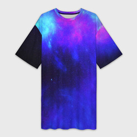 Платье-футболка 3D с принтом СЕВЕРНОЕ СИЯНИЕ в Кировске,  |  | galaxy | nasa | nebula | space | star | абстракция | вселенная | галактика | звезда | звезды | космический | наса | огонь | планеты