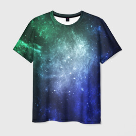 Мужская футболка 3D с принтом ЗВЁЗДНОЕ НЕБО в Кировске, 100% полиэфир | прямой крой, круглый вырез горловины, длина до линии бедер | galaxy | nasa | nebula | space | star | абстракция | вселенная | галактика | звезда | звезды | космический | наса | огонь | планеты