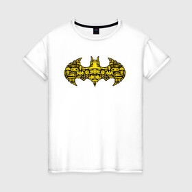 Женская футболка хлопок с принтом Batman logo в Кировске, 100% хлопок | прямой крой, круглый вырез горловины, длина до линии бедер, слегка спущенное плечо | bat man | batman | batman comics | caped crusader | comics | dark knight | shtatjl | бетмен | брюс уэйн | бэт мен | бэтмен | тёмный рыцарь