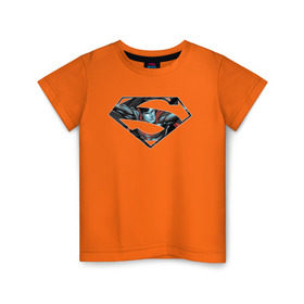 Детская футболка хлопок с принтом Superman в Кировске, 100% хлопок | круглый вырез горловины, полуприлегающий силуэт, длина до линии бедер | clark kent | superman | кларк кент | супермен | супермэн