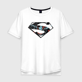 Мужская футболка хлопок Oversize с принтом Superman в Кировске, 100% хлопок | свободный крой, круглый ворот, “спинка” длиннее передней части | clark kent | superman | кларк кент | супермен | супермэн