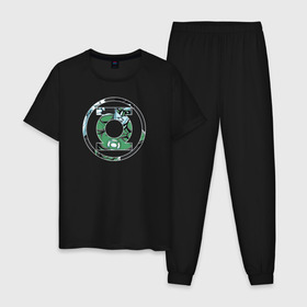 Мужская пижама хлопок с принтом Green Lantern в Кировске, 100% хлопок | брюки и футболка прямого кроя, без карманов, на брюках мягкая резинка на поясе и по низу штанин
 | dc | dc comics | green lantern | shtatjl | зеленый фонарь