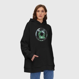 Худи SuperOversize хлопок с принтом Green Lantern в Кировске, 70% хлопок, 30% полиэстер, мягкий начес внутри | карман-кенгуру, эластичная резинка на манжетах и по нижней кромке, двухслойный капюшон
 | dc | dc comics | green lantern | shtatjl | зеленый фонарь