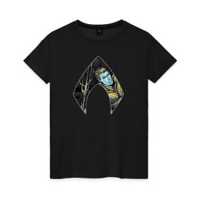 Женская футболка хлопок с принтом Aquaman в Кировске, 100% хлопок | прямой крой, круглый вырез горловины, длина до линии бедер, слегка спущенное плечо | aquaman | arthur curry | dc | dc comics | shtatjl | аквамен | артур карри