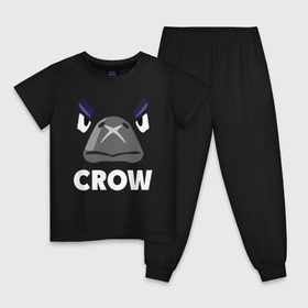 Детская пижама хлопок с принтом Brawl Stars CROW в Кировске, 100% хлопок |  брюки и футболка прямого кроя, без карманов, на брюках мягкая резинка на поясе и по низу штанин
 | brawl | brawl stars | crow | leon | stars | бравл | бравл старс | браво старс | ворон | ворона | игра | компьютерная | костюм | кофта | кров | леон | онлайн | старс