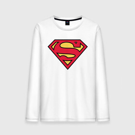 Мужской лонгслив хлопок с принтом Superman logo в Кировске, 100% хлопок |  | Тематика изображения на принте: clark kent | superman | кларк кент | супермен | супермэн