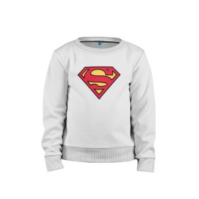 Детский свитшот хлопок с принтом Superman logo в Кировске, 100% хлопок | круглый вырез горловины, эластичные манжеты, пояс и воротник | clark kent | superman | кларк кент | супермен | супермэн