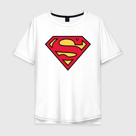 Мужская футболка хлопок Oversize с принтом Superman logo в Кировске, 100% хлопок | свободный крой, круглый ворот, “спинка” длиннее передней части | Тематика изображения на принте: clark kent | superman | кларк кент | супермен | супермэн