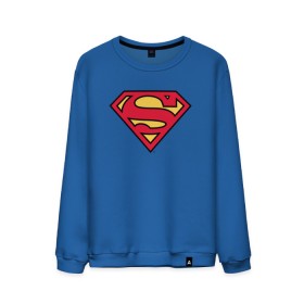 Мужской свитшот хлопок с принтом Superman logo в Кировске, 100% хлопок |  | clark kent | superman | кларк кент | супермен | супермэн