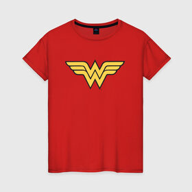 Женская футболка хлопок с принтом Wonder Woman в Кировске, 100% хлопок | прямой крой, круглый вырез горловины, длина до линии бедер, слегка спущенное плечо | dc | dc comics | diana prince | wonder woman | вандер вуман | вондер вуман | диана принс | супер женщина | чудо женщина
