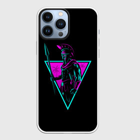 Чехол для iPhone 13 Pro Max с принтом Spartan Retro Neon в Кировске,  |  | 300 | neon | retro | retrowave | sparta | spartan | warior | wave | воин | воины | войны | гладиатор | неон | ретро | ретровейв | рэтро | спарта | спартанец