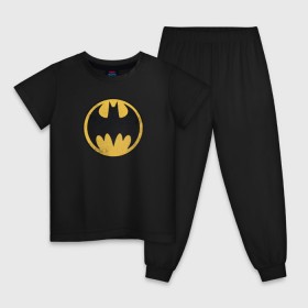 Детская пижама хлопок с принтом Batman sign в Кировске, 100% хлопок |  брюки и футболка прямого кроя, без карманов, на брюках мягкая резинка на поясе и по низу штанин
 | bat man | batman | batman comics | caped crusader | comics | dark knight | shtatjl | бетмен | брюс уэйн | бэт мен | бэтмен | тёмный рыцарь