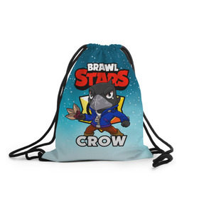 Рюкзак-мешок 3D с принтом BRAWL STARS CROW в Кировске, 100% полиэстер | плотность ткани — 200 г/м2, размер — 35 х 45 см; лямки — толстые шнурки, застежка на шнуровке, без карманов и подкладки | brawl stars | brawl stars crow | brawler | crow | бравл старз | бравлер | ворон