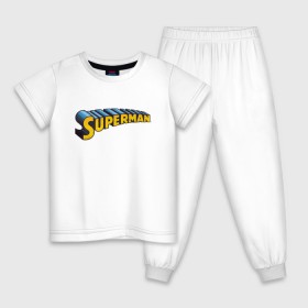 Детская пижама хлопок с принтом Superman в Кировске, 100% хлопок |  брюки и футболка прямого кроя, без карманов, на брюках мягкая резинка на поясе и по низу штанин
 | clark kent | shtatjl | superman | кларк кент | супермен | супермэн