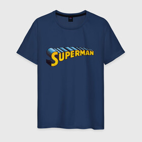 Мужская футболка хлопок с принтом Superman в Кировске, 100% хлопок | прямой крой, круглый вырез горловины, длина до линии бедер, слегка спущенное плечо. | clark kent | shtatjl | superman | кларк кент | супермен | супермэн