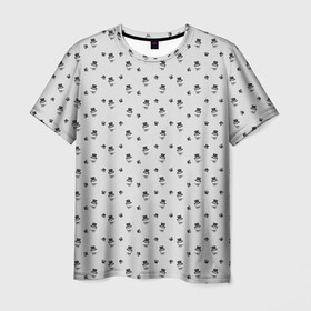 Мужская футболка 3D с принтом Сэр Троглодит - Паттерн, серый в Кировске, 100% полиэфир | прямой крой, круглый вырез горловины, длина до линии бедер | паттерн | серый | сэр троглодит