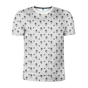 Мужская футболка 3D спортивная с принтом Сэр Троглодит - Паттерн, серый в Кировске, 100% полиэстер с улучшенными характеристиками | приталенный силуэт, круглая горловина, широкие плечи, сужается к линии бедра | паттерн | серый | сэр троглодит
