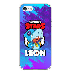 Чехол для iPhone 5/5S матовый с принтом BRAWL STARS LEON SHARK в Кировске, Силикон | Область печати: задняя сторона чехла, без боковых панелей | 8 bit | 8 бит | brawl stars | bull | colt | crow | leon | leon shark | shark | stars | акула | берли | ворон | динамайк | кольт | леон | леон акула | нита | спайк | шелли | эль примо