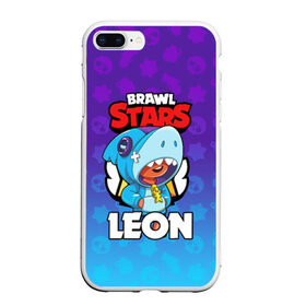 Чехол для iPhone 7Plus/8 Plus матовый с принтом BRAWL STARS LEON SHARK в Кировске, Силикон | Область печати: задняя сторона чехла, без боковых панелей | 8 bit | 8 бит | brawl stars | bull | colt | crow | leon | leon shark | shark | stars | акула | берли | ворон | динамайк | кольт | леон | леон акула | нита | спайк | шелли | эль примо