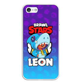 Чехол для iPhone 5/5S матовый с принтом BRAWL STARS LEON SHARK в Кировске, Силикон | Область печати: задняя сторона чехла, без боковых панелей | 8 bit | 8 бит | brawl stars | bull | colt | crow | leon | leon shark | shark | stars | акула | берли | ворон | динамайк | кольт | леон | леон акула | нита | спайк | шелли | эль примо