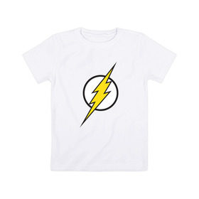 Детская футболка хлопок с принтом Flash в Кировске, 100% хлопок | круглый вырез горловины, полуприлегающий силуэт, длина до линии бедер | barry allen | dc | dc comics | flash | барри аллен | флеш | флэш