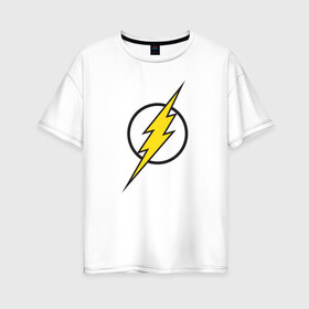 Женская футболка хлопок Oversize с принтом Flash в Кировске, 100% хлопок | свободный крой, круглый ворот, спущенный рукав, длина до линии бедер
 | barry allen | dc | dc comics | flash | барри аллен | флеш | флэш