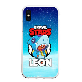 Чехол для iPhone XS Max матовый с принтом BRAWL STARS LEON SHARK в Кировске, Силикон | Область печати: задняя сторона чехла, без боковых панелей | 8 bit | 8 бит | brawl stars | bull | colt | crow | leon | leon shark | shark | stars | акула | берли | ворон | динамайк | кольт | леон | леон акула | нита | спайк | шелли | эль примо