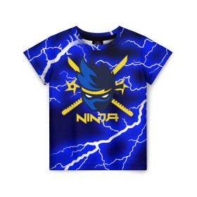 Детская футболка 3D с принтом FORTNITE NINJA в Кировске, 100% гипоаллергенный полиэфир | прямой крой, круглый вырез горловины, длина до линии бедер, чуть спущенное плечо, ткань немного тянется | Тематика изображения на принте: fnchap2 | fortnite | fortnite 2 | fortnite x | marshmello | ninja | ninja hyper streamer | ninja streamer | streamer | tyler blevins | маршмелло | ниндзя | фортнайт | фортнайт 2 | фортнайт глава 2