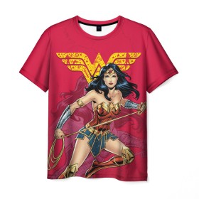 Мужская футболка 3D с принтом Wonder Woman в Кировске, 100% полиэфир | прямой крой, круглый вырез горловины, длина до линии бедер | dc | dc comics | diana prince | shtatjl | wonder woman | вандер вуман | вондер вуман | диана принс | супер женщина | чудо женщина
