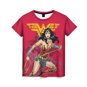 Женская футболка 3D с принтом Wonder Woman в Кировске, 100% полиэфир ( синтетическое хлопкоподобное полотно) | прямой крой, круглый вырез горловины, длина до линии бедер | dc | dc comics | diana prince | shtatjl | wonder woman | вандер вуман | вондер вуман | диана принс | супер женщина | чудо женщина
