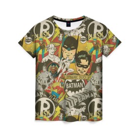 Женская футболка 3D с принтом DC Comics в Кировске, 100% полиэфир ( синтетическое хлопкоподобное полотно) | прямой крой, круглый вырез горловины, длина до линии бедер | batman | flash | shtatjl | superman | бетмен | бэтмен | супермен | супермэн | флеш | флэш