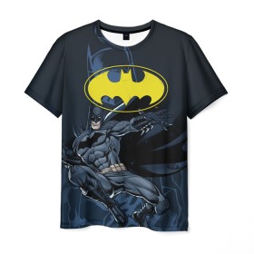 Мужская футболка 3D с принтом Batman в Кировске, 100% полиэфир | прямой крой, круглый вырез горловины, длина до линии бедер | Тематика изображения на принте: bat man | batman | batman comics | caped crusader | comics | dark knight | бетмен | брюс уэйн | бэт мен | бэтмен | тёмный рыцарь