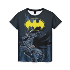 Женская футболка 3D с принтом Batman в Кировске, 100% полиэфир ( синтетическое хлопкоподобное полотно) | прямой крой, круглый вырез горловины, длина до линии бедер | bat man | batman | batman comics | caped crusader | comics | dark knight | бетмен | брюс уэйн | бэт мен | бэтмен | тёмный рыцарь