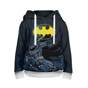Детская толстовка 3D с принтом Batman в Кировске, 100% полиэстер | двухслойный капюшон со шнурком для регулировки, мягкие манжеты на рукавах и по низу толстовки, спереди карман-кенгуру с мягким внутренним слоем | bat man | batman | batman comics | caped crusader | comics | dark knight | бетмен | брюс уэйн | бэт мен | бэтмен | тёмный рыцарь