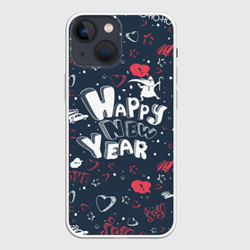 Чехол для iPhone 13 mini с принтом Happy new Year в Кировске,  |  | happy new year | santa | дед мороз | каникулы | мороз | новогодний свитер | новый год | оливье | праздник | рождество | санта клаус | свитер новогодний | снег | снегурочка | снежинки