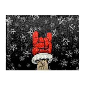 Обложка для студенческого билета с принтом Рок Дед Мороз в Кировске, натуральная кожа | Размер: 11*8 см; Печать на всей внешней стороне | happy new year | santa | дед мороз | каникулы | мороз | новогодний свитер | новый год | оливье | праздник | рождество | санта клаус | свитер новогодний | снег | снегурочка | снежинки