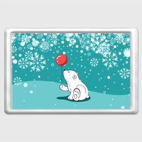 Магнит 45*70 с принтом North bear в Кировске, Пластик | Размер: 78*52 мм; Размер печати: 70*45 | happy new year | santa | дед мороз | каникулы | мороз | новогодний свитер | новый год | оливье | праздник | рождество | санта клаус | свитер новогодний | снег | снегурочка | снежинки