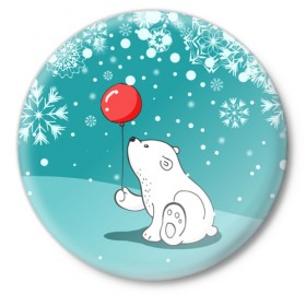Значок с принтом North bear в Кировске,  металл | круглая форма, металлическая застежка в виде булавки | happy new year | santa | дед мороз | каникулы | мороз | новогодний свитер | новый год | оливье | праздник | рождество | санта клаус | свитер новогодний | снег | снегурочка | снежинки