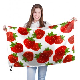 Флаг 3D с принтом Клубника в Кировске, 100% полиэстер | плотность ткани — 95 г/м2, размер — 67 х 109 см. Принт наносится с одной стороны | белый | варение | весна | витамин | жара | клубника | клубничка | коктель | красная | лето | микс | польза | помидор | сок | фон | фрукты | ягоды