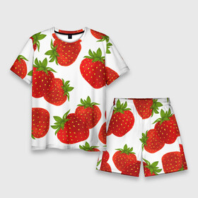 Мужской костюм с шортами 3D с принтом Клубника в Кировске,  |  | белый | варение | весна | витамин | жара | клубника | клубничка | коктель | красная | лето | микс | польза | помидор | сок | фон | фрукты | ягоды